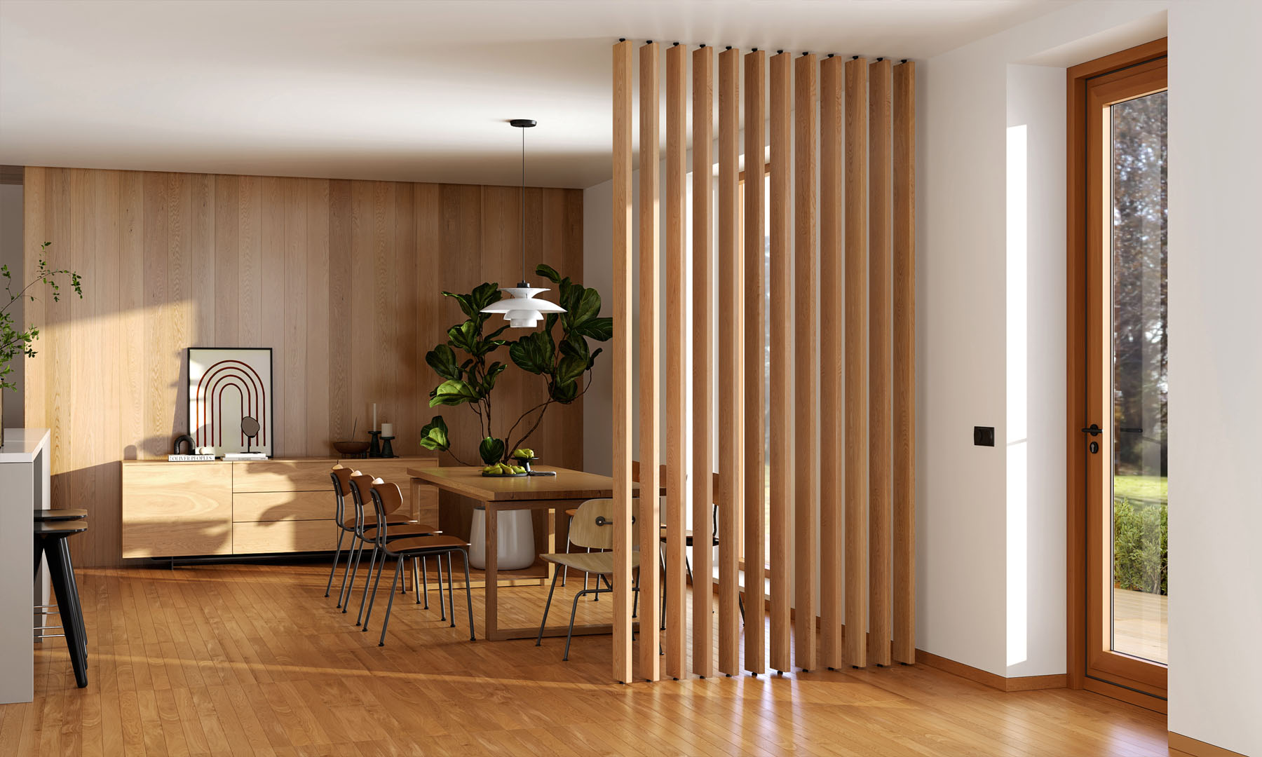 Wood Slat Room Dividers