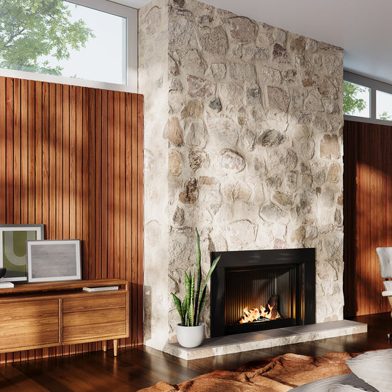 wide wood slat wall panel living room