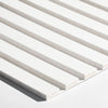 Close up of slatted paintable wall panel