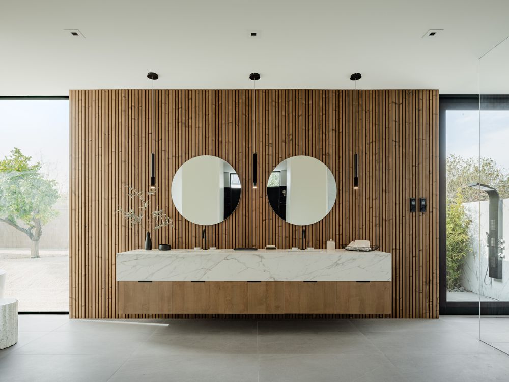villa style powder room
