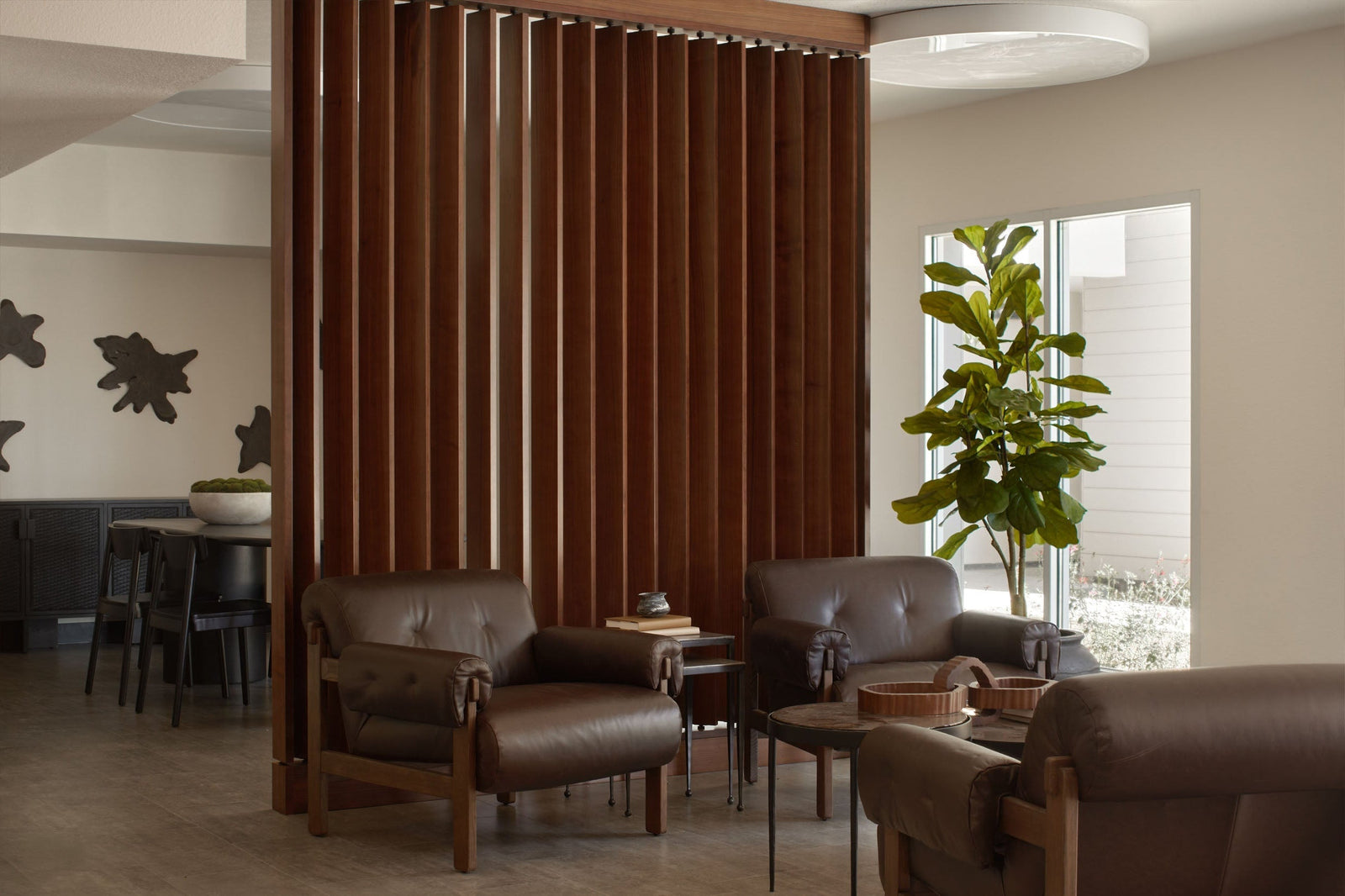 wood slat room divider