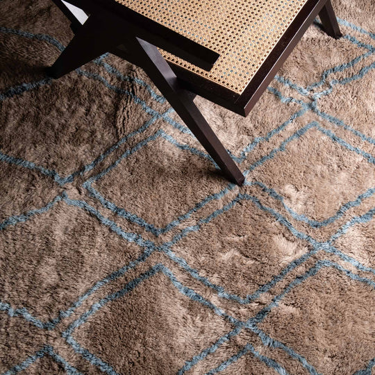Oceanic Lattice - Luxury Shag Moroccan Rug