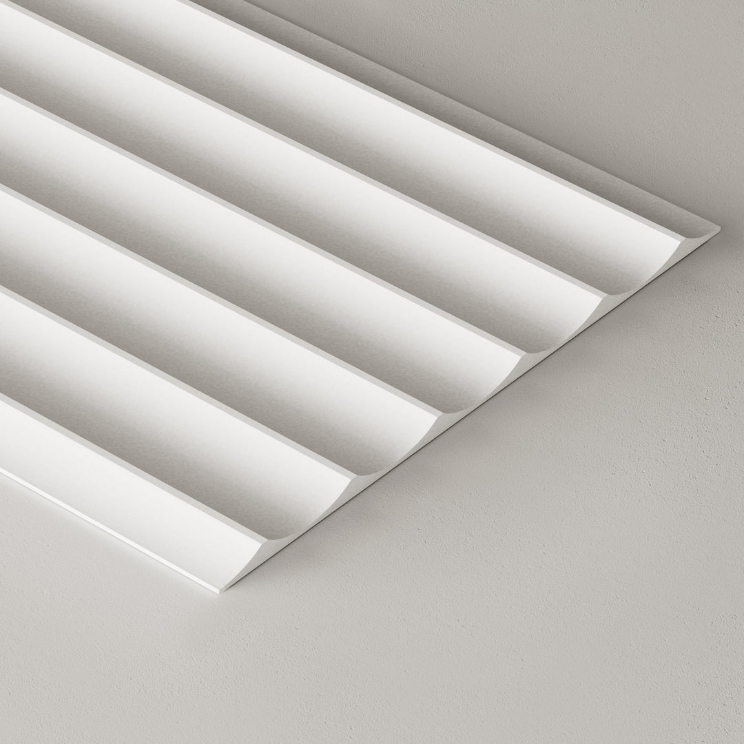 Close of up wide fluted paintable panel