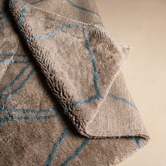 Oceanic Lattice - Luxury Shag Moroccan Rug