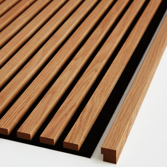 Brown oak wood slat end piece