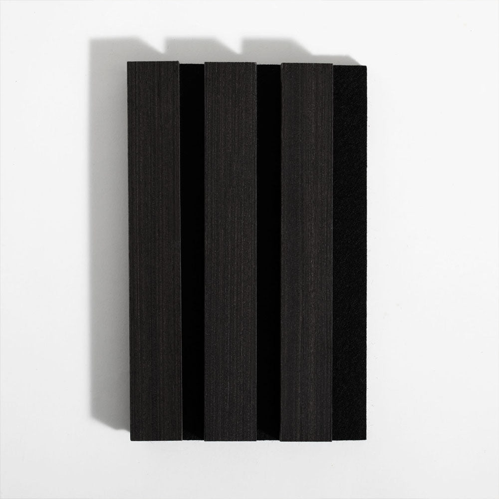 Charcoal wood slat willow panel sample