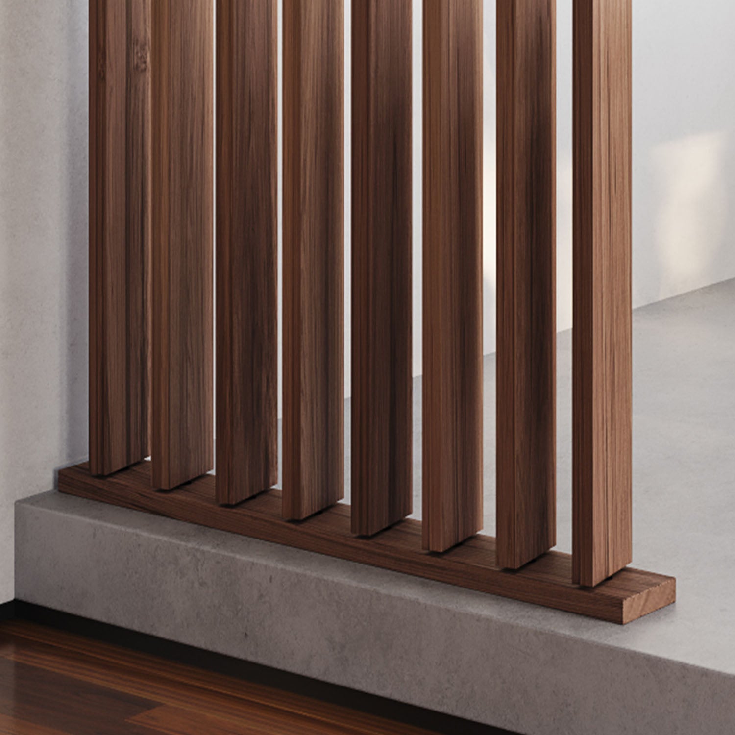 Wood Slat Room Divider Floor/Ceiling Base | Andor Willow Accessories ...