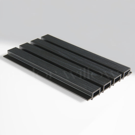 charcoal black composite exterior wood slat wall panel samples