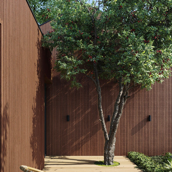 Exterior Wood-Look Composite Slat Panels