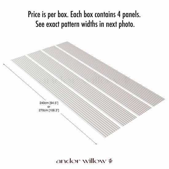 dimensions of paintable fluted wall panels in 8ft and 9ft lengths