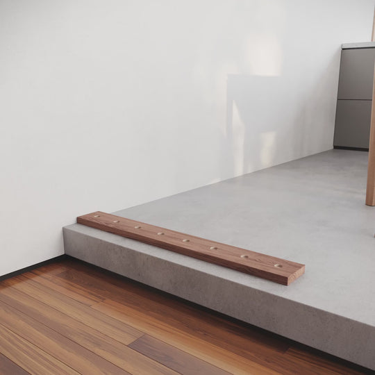 video of wood slat room divider hardware installation