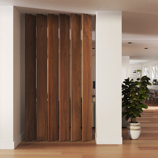Wide Wood Slat Room Divider