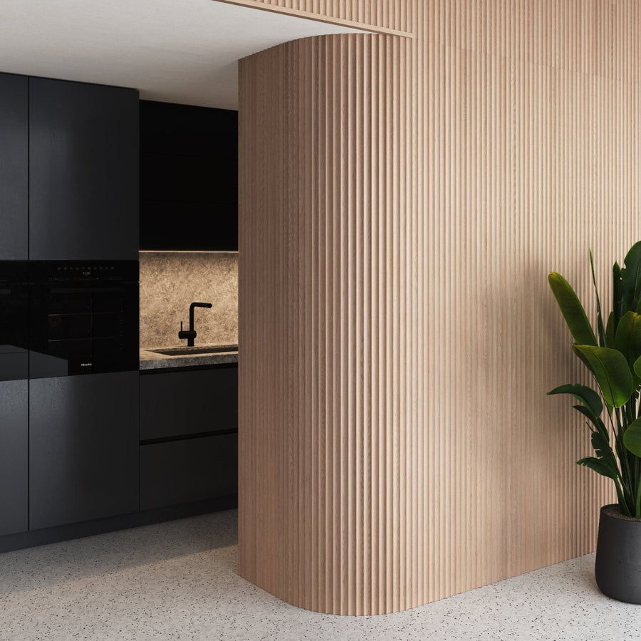 Fluted Timber Base Fluted Wood Panels | Real Walnut and Oak | 8' and 9' Heights – andor willow