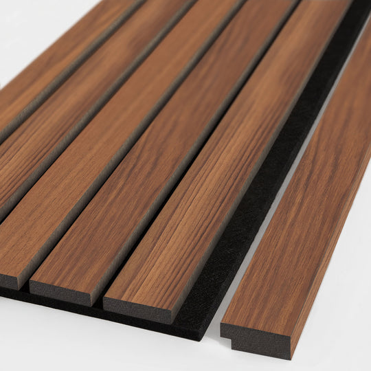 Wide walnut wood slat end piece