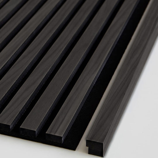 Charcoal wood slat end piece